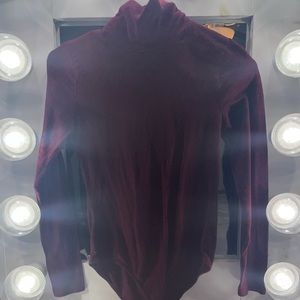 Burgundy long sleeve bodysuit